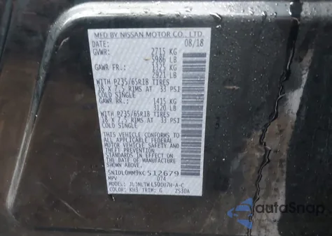 2019 Infiniti Qx60 Luxe z USA, uszkodzony, nr VIN 5N1DL0MM9KC512679